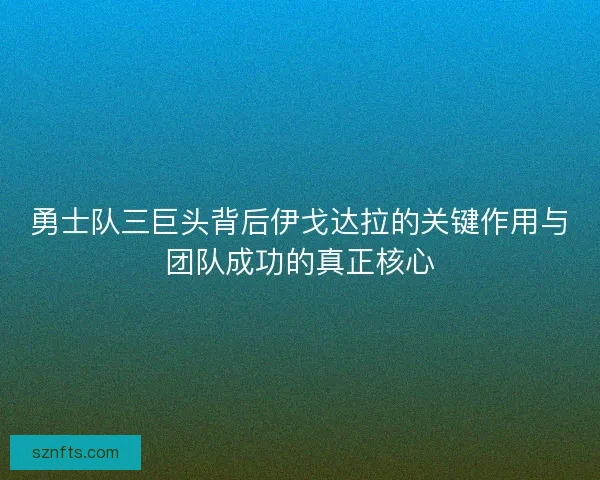 勇士队三巨头背后伊戈达拉的关键作用与团队成功的真正核心 勇士队三巨头背后伊戈达拉的关键作用与团队成功的真正核心