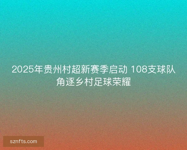 2025年贵州村超新赛季启动 108支球队角逐乡村足球荣耀