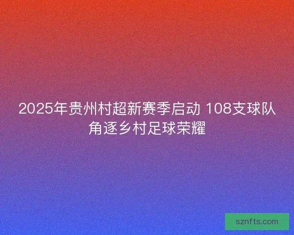 2025年贵州村超新赛季启动 108支球队角逐乡村足球荣耀