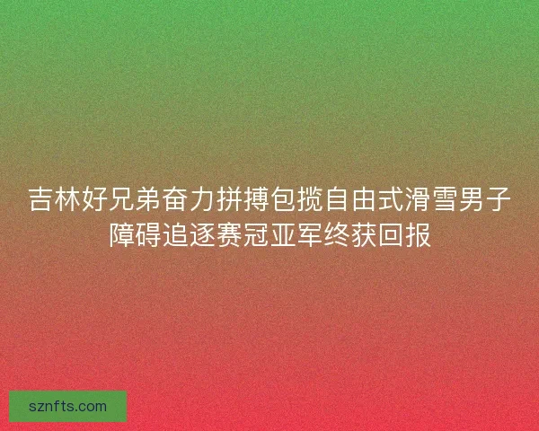 吉林好兄弟奋力拼搏包揽自由式滑雪男子障碍追逐赛冠亚军终获回报 吉林好兄弟奋力拼搏包揽自由式滑雪男子障碍追逐赛冠亚军终获回报